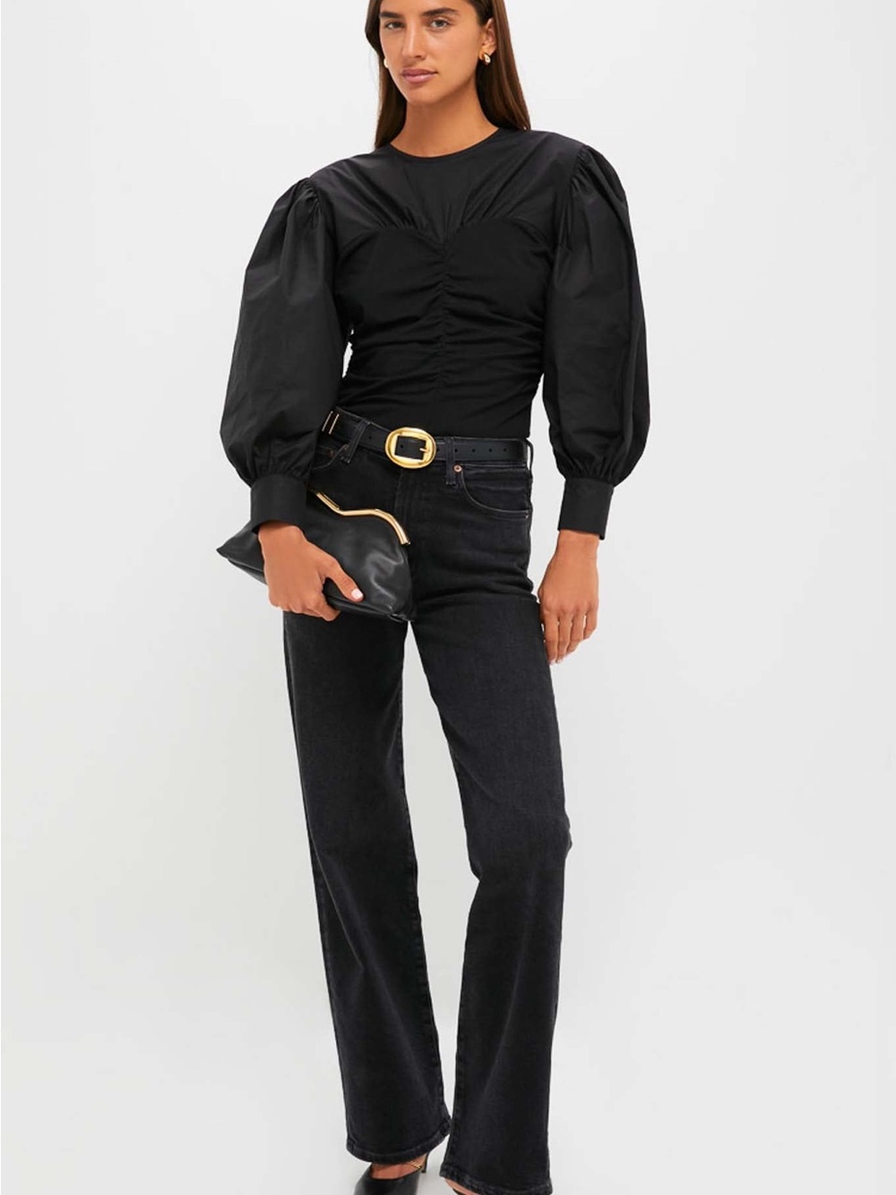 Hyacinth House Black Mixed-Media Anita Blouse